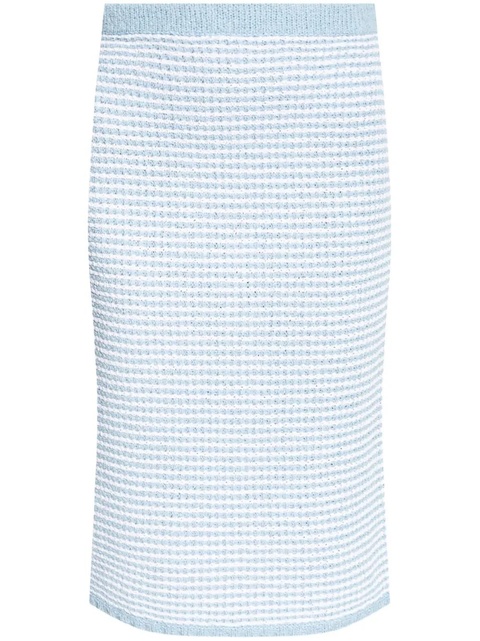 Tory Burch cotton-blend striped skirt - Blue - zdjęcie produktu nr 1