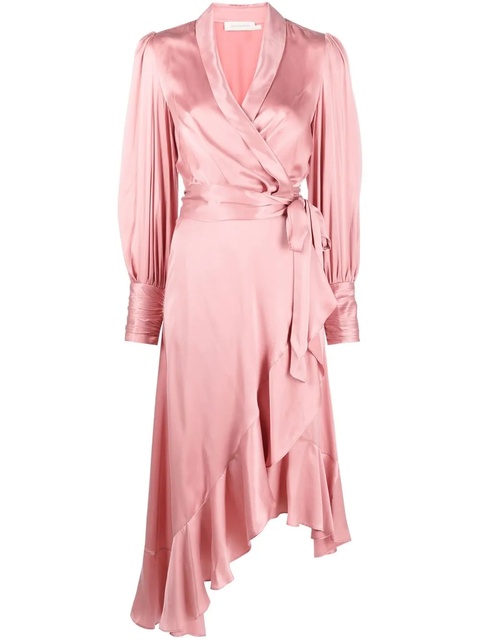 ZIMMERMANN ruffle-trim silk dress - Pink - zdjęcie produktu nr 1