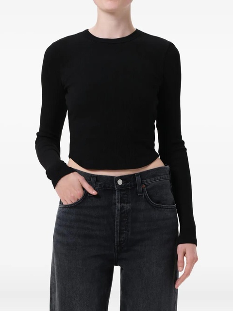 AGOLDE Neema long-sleeve ribbed T-shirt - Black - zdjęcie produktu nr 1