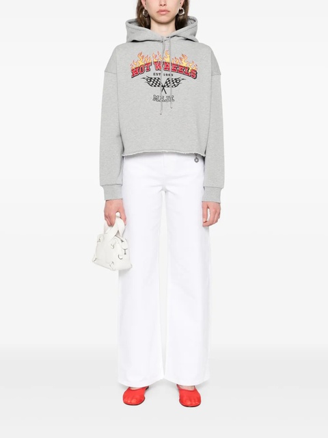 Maje logo-embroidered cropped sweatshirt - Grey - zdjęcie produktu nr 1