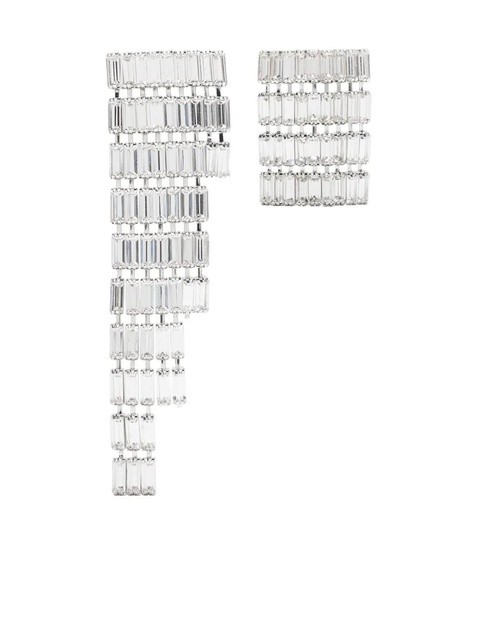 Magda Butrym asymmetrical crystal fringe earrings - Silver - zdjęcie produktu nr 1