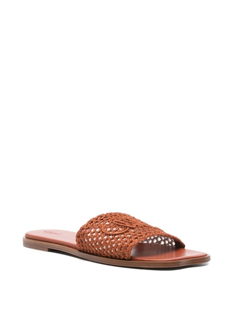 Chloé crochet logo sandals - Brown - zdjęcie produktu nr 2