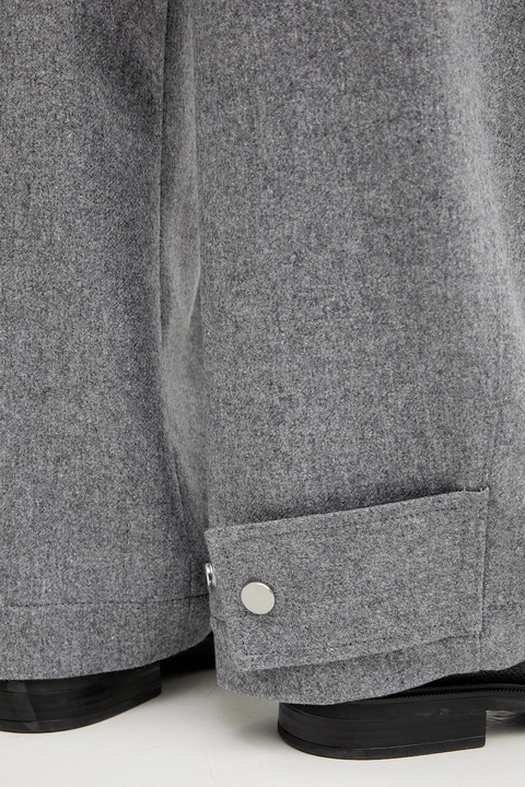 BOSS spodnie z dodatkiem wełny damskie kolor szary fason chinos high waist 50548109 - zdjęcie produktu nr 2