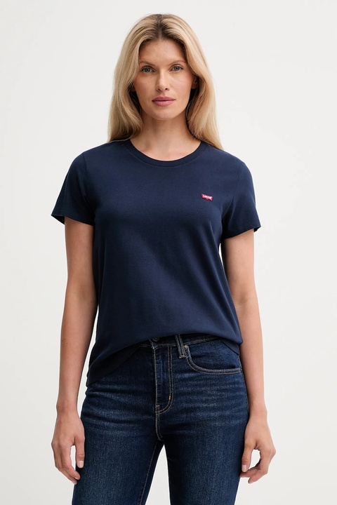 Levi's t-shirt bawełniany damski kolor niebieski - zdjęcie produktu nr 2