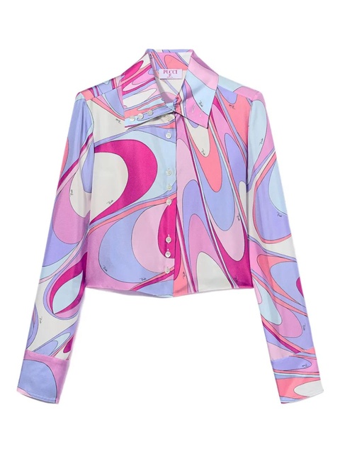 PUCCI onde-print silk shirt - Pink - zdjęcie produktu nr 1