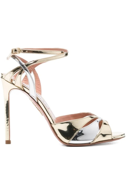 Aquazzura 110m metallic ankle-strap heeled sandals - Gold - zdjęcie produktu nr 1