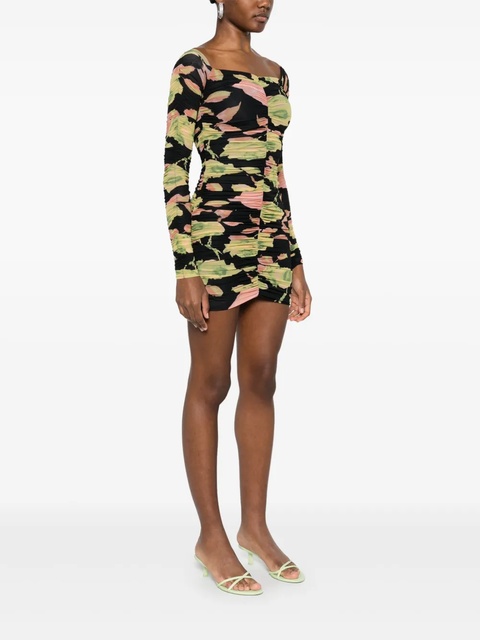 Blumarine floral-print mini dress - Black - zdjęcie produktu nr 2