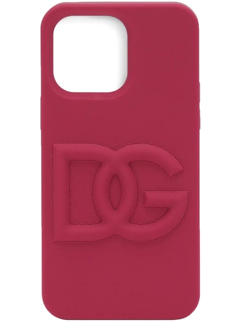 Dolce & Gabbana logo-embossed iPhone 14 Pro Max case - Pink - zdjęcie produktu nr 1