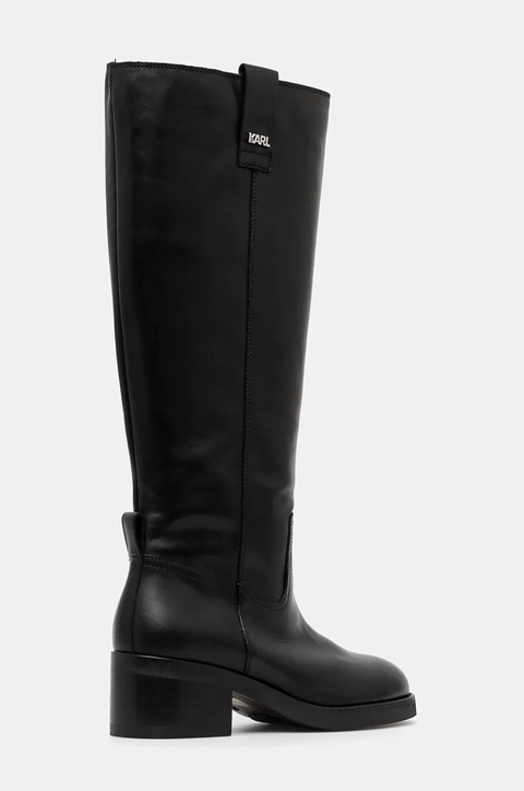Karl Lagerfeld kozaki skórzane BROOKLYN damskie kolor czarny na słupku KL41790 - zdjęcie produktu nr 2