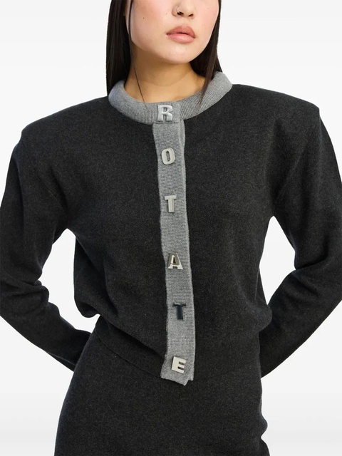 ROTATE BIRGER CHRISTENSEN logo-lettering cardigan - Grey - zdjęcie produktu nr 1