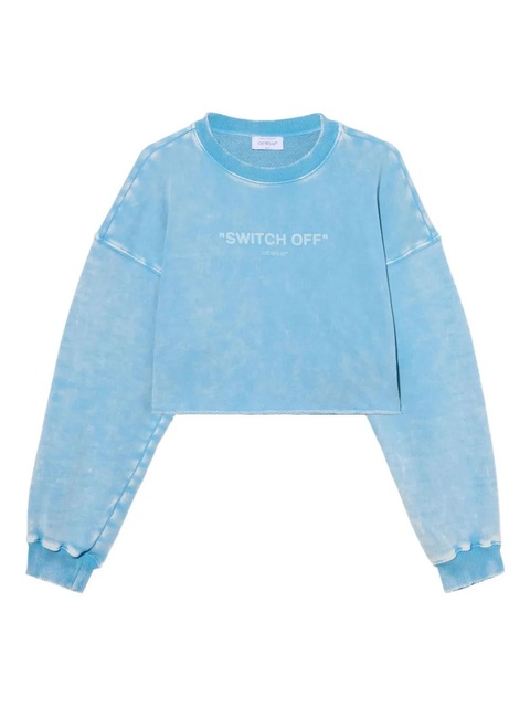 Off-White Switch Off crew-neck cropped sweatshirt - Blue - zdjęcie produktu nr 1