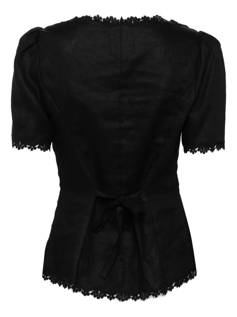 Reformation Anabella linen top - Black - zdjęcie produktu nr 2