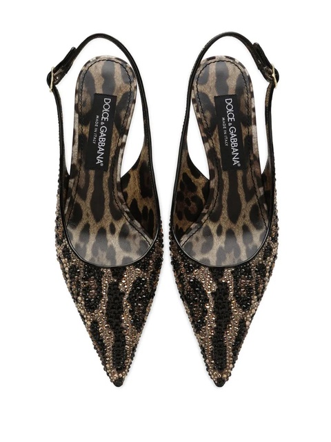 Dolce & Gabbana 60mm leopard-print slingback pumps - Brown - zdjęcie produktu nr 2