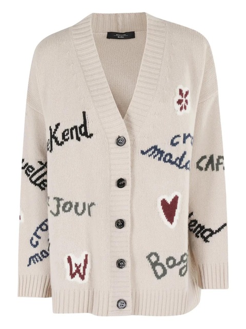 Weekend Max Mara lettering-embellishment cardigan - Neutrals - zdjęcie produktu nr 1