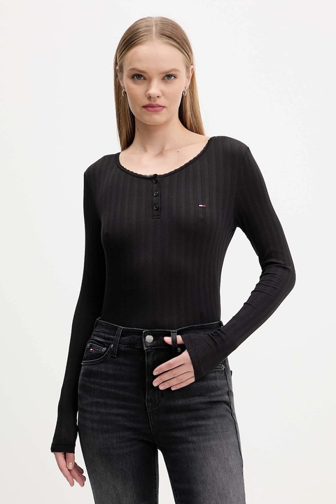 Tommy Jeans longsleeve kolor czarny DW0DW21575 - zdjęcie produktu nr 1