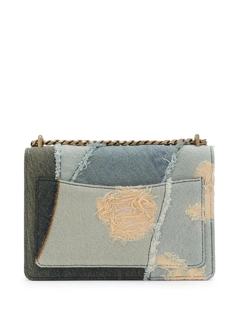 Dolce & Gabbana logo plaque denim patchwork cross body bag - Blue - zdjęcie produktu nr 2