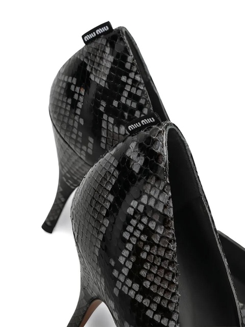 Miu Miu 85mm snakeskin stiletto pumps - Grey - zdjęcie produktu nr 2