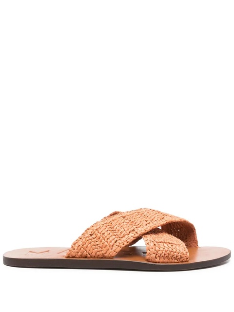 Manebi raffia flats - Orange - zdjęcie produktu nr 1