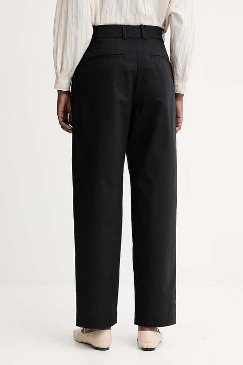 Calvin Klein spodnie damskie kolor czarny szerokie high waist LV044D664G - zdjęcie produktu nr 2