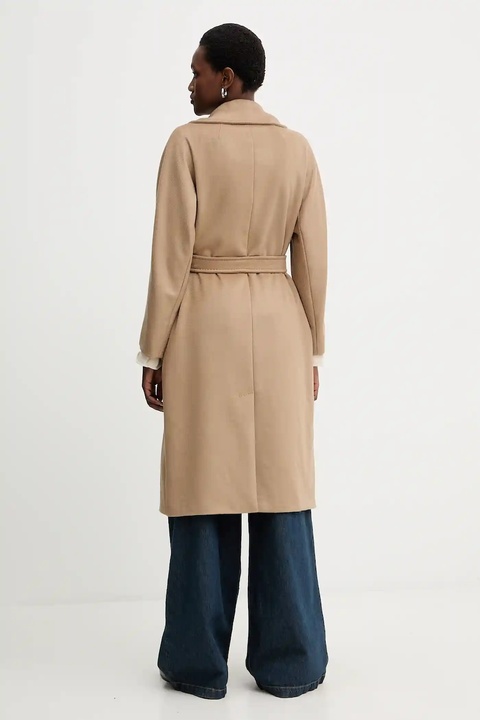 Weekend Max Mara płaszcz wełniany RESINA kolor zielony 2525016102600 - zdjęcie produktu nr 2