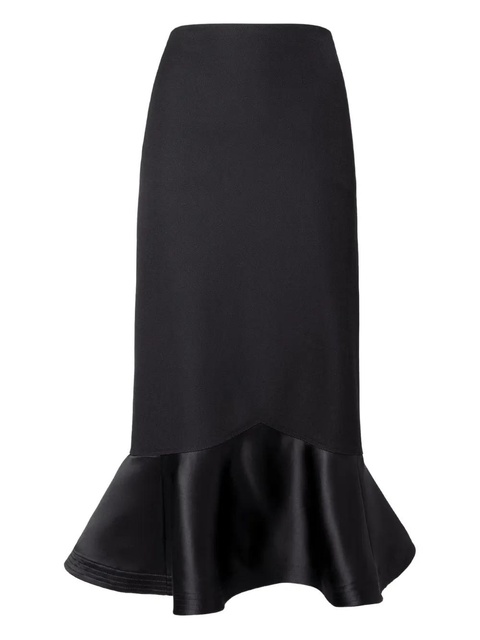 FENDI wool-silk satin-hem skirt - Black - zdjęcie produktu nr 1