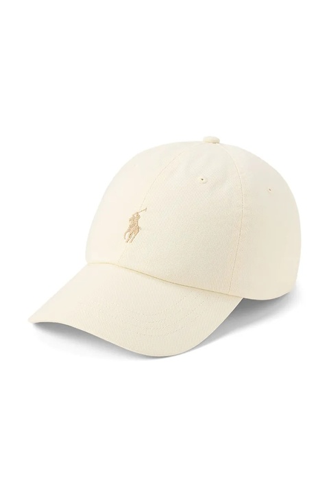 Polo Ralph Lauren czapka z daszkiem bawełniana kolor beżowy gładka 710667709 - zdjęcie produktu nr 1