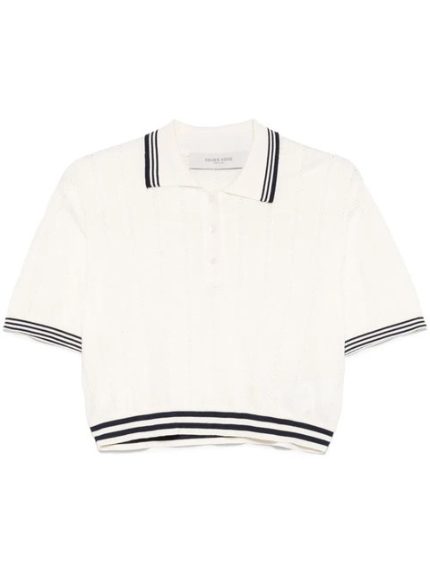 Golden Goose rhinestone-embellished polo top - Neutrals - zdjęcie produktu nr 1
