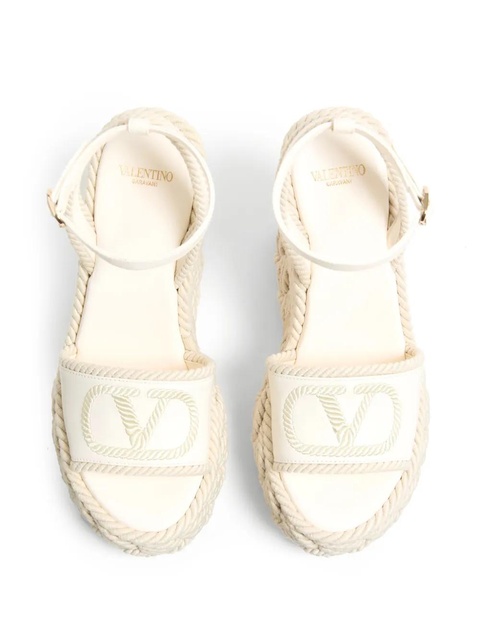 Valentino Garavani 130mm VLogo Torchon wedge sandals - White - zdjęcie produktu nr 2