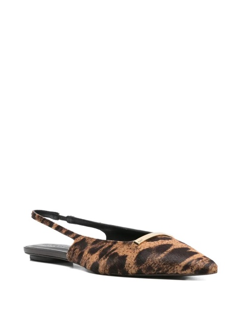 Tod's leopard-print slingback flat pumps - Brown - zdjęcie produktu nr 2