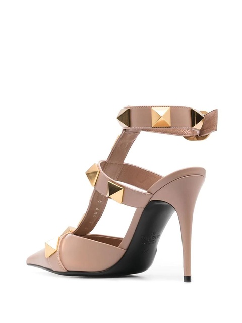 Valentino Garavani Roman Stud caged leather pumps - Neutrals - zdjęcie produktu nr 2