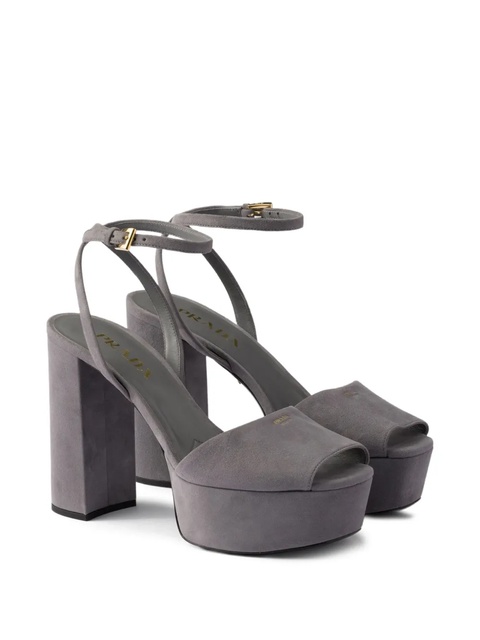 Prada 115mm buckle-strap platform sandals - Grey - zdjęcie produktu nr 1