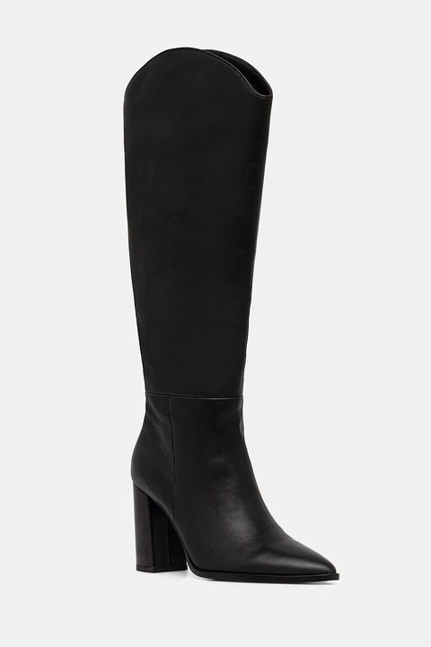 Steve Madden kozaki skórzane Bixby damskie kolor czarny na słupku 11004834 - zdjęcie produktu nr 1