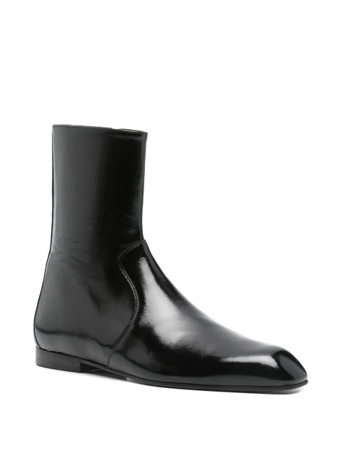 KHAITE leather zip boots - Black - zdjęcie produktu nr 1