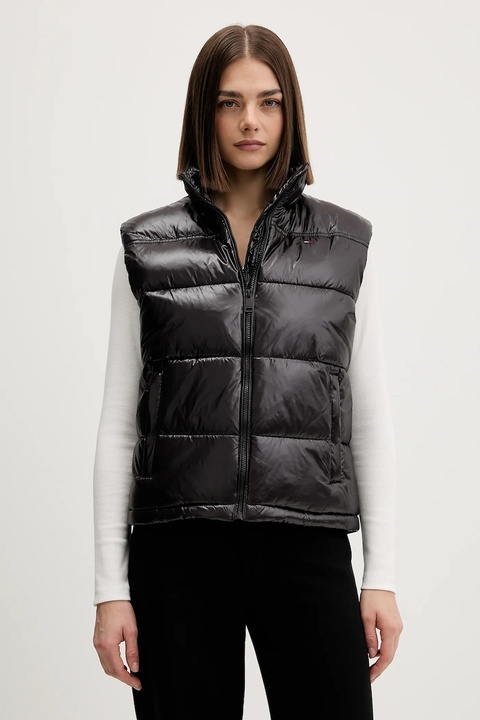 Tommy Jeans bezrękawnik kolor czarny zimowy DW0DW22037 - zdjęcie produktu nr 1