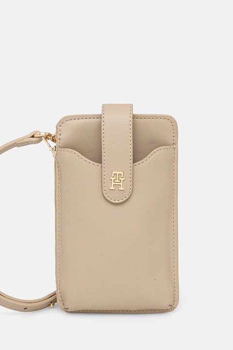 Tommy Hilfiger portfel damski kolor beżowy AW0AW17751 - zdjęcie produktu nr 1