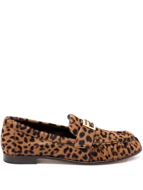 FENDI leopard-print logo-detail loafers - Brown - zdjęcie produktu nr 1