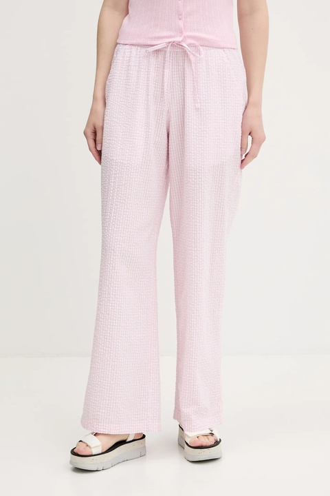 Hollister Co. spodnie bawełniane damskie kolor różowy proste high waist KI356-5063 - zdjęcie produktu nr 1