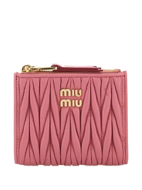 Miu Miu small Matelassé leather wallet - Pink - zdjęcie produktu nr 1