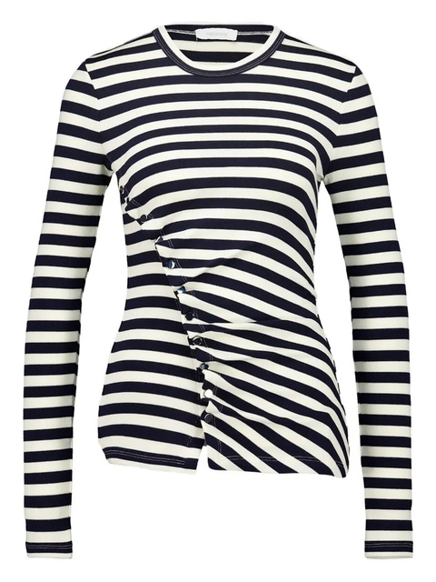 Rabanne striped button-detail top - White - zdjęcie produktu nr 1