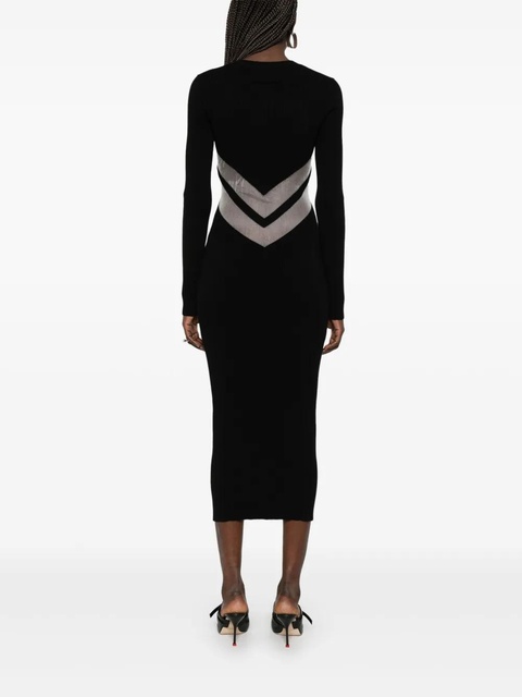 Jean Paul Gaultier semi-sheer panels midi dress - Black - zdjęcie produktu nr 2