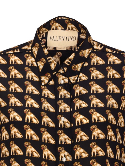 Valentino Garavani Petit Charles-print silk shirt - Black - zdjęcie produktu nr 2