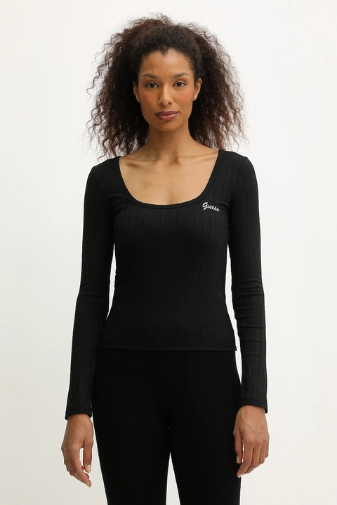 Guess longsleeve FABIA kolor czarny V5BP03 K1932 - zdjęcie produktu nr 1