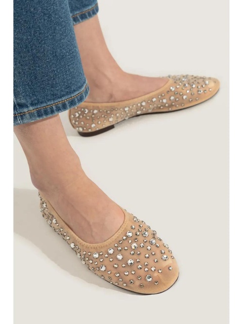 Tory Burch crystal embellished ballerina shoes - Neutrals - zdjęcie produktu nr 2