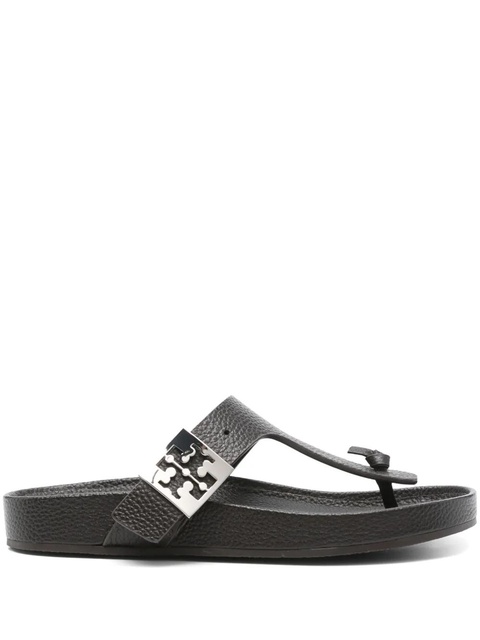 Tory Burch leather flat sandals - Brown - zdjęcie produktu nr 1
