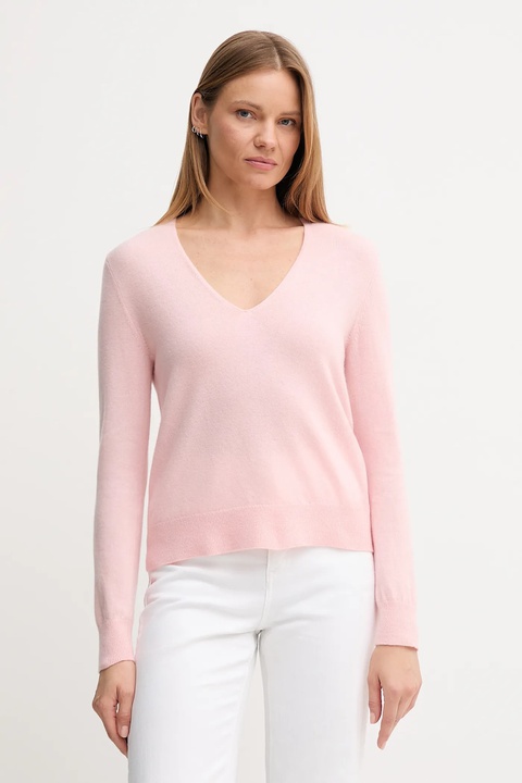 United Colors of Benetton sweter wełniany damski kolor różowy lekki 1002D401Y - zdjęcie produktu nr 1