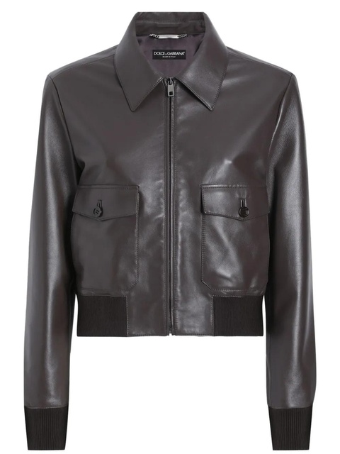 Dolce & Gabbana leather jacket - Brown - zdjęcie produktu nr 1