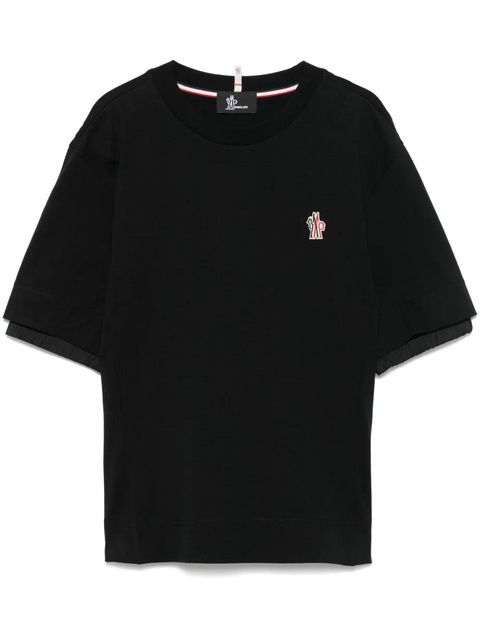 Moncler Grenoble logo-patch cotton T-shirt - Black - zdjęcie produktu nr 1