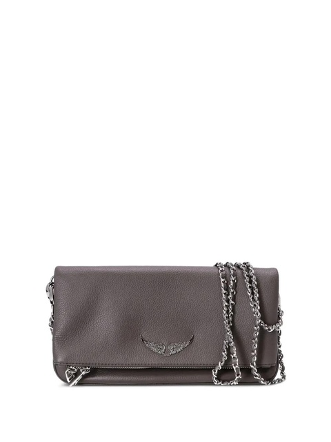 Zadig&Voltaire logo-plaque leather clutch bag - Grey - zdjęcie produktu nr 1