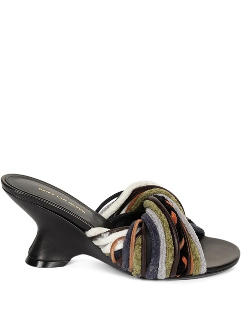DRIES VAN NOTEN 75mm open-toe leather mules - Black - zdjęcie produktu nr 1