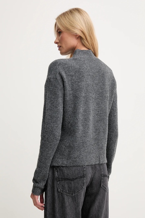 Pepe Jeans sweter z domieszką wełny damski kolor szary z półgolfem PL7000032 - zdjęcie produktu nr 2
